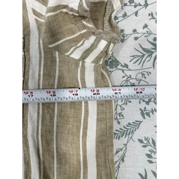 Bundle 100% Linen Tops Women M Ellen Tracy Jones NY Striped Short Sleeve Summer - Picture 12 of 13